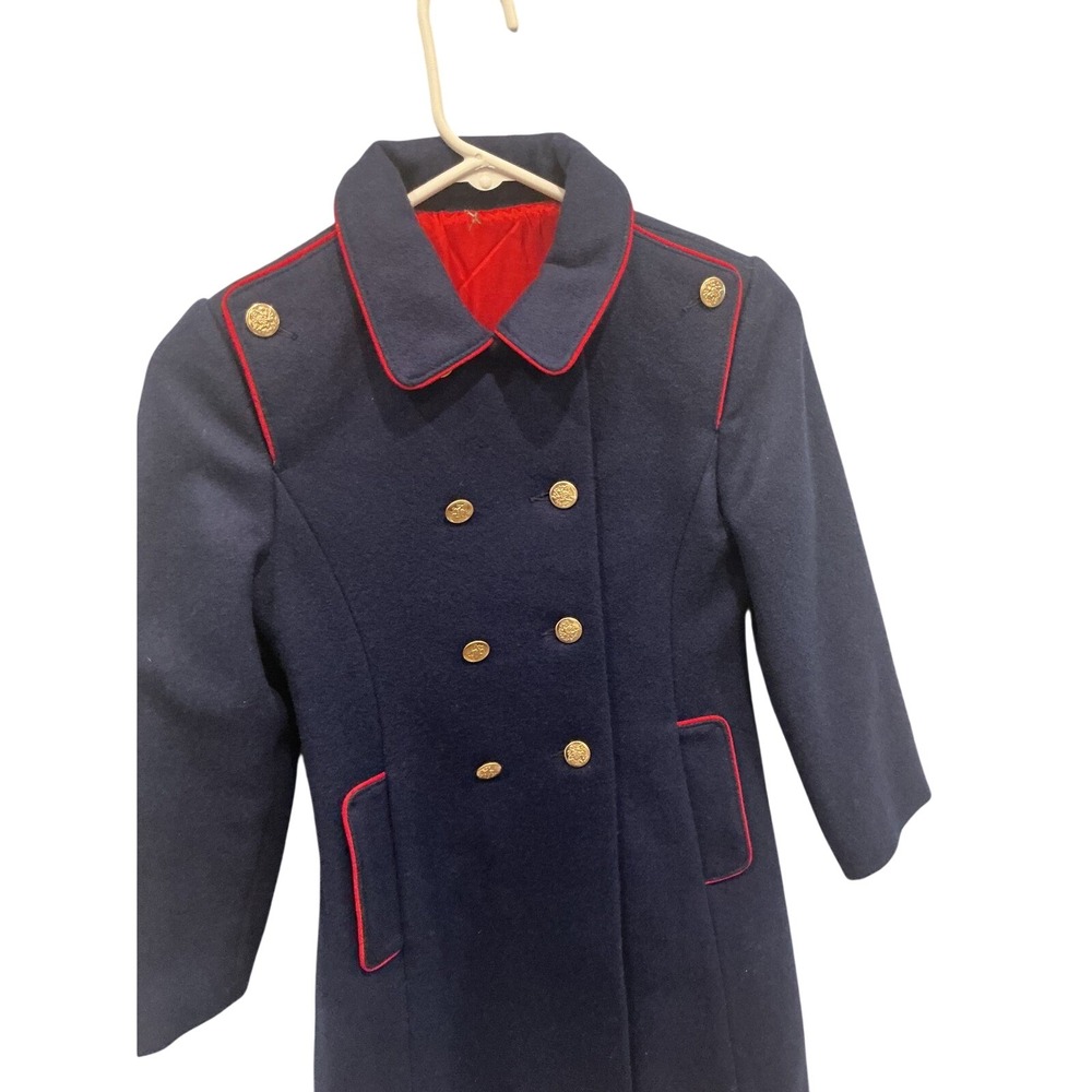 Vintage Rothschild Girls Peacoat Wool Coat 6 Sailor Navy Blue Military Classic - Picture 9 of 13